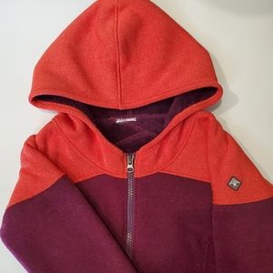Spyder Women's Bliss Zip UP Hoodie New Without Tags Burgundy and Orange.